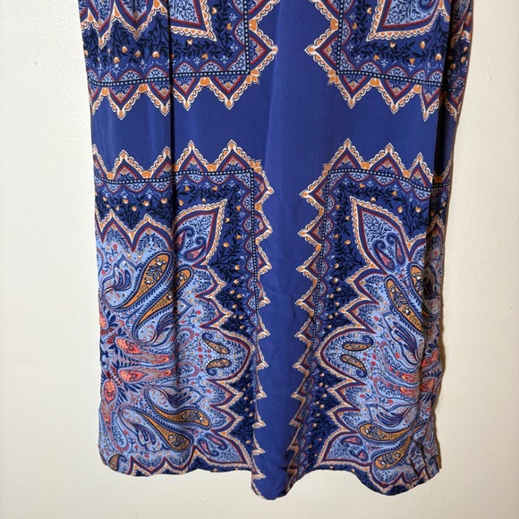 J. Jill Majestic Blue Paisley Sleeveless Midi Dress Size Small Petite - Picture 3 of 7